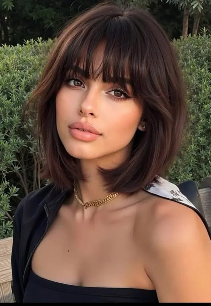 Mittellanger Bob mit Pony – 16 stilvolle Ideen für deinen neuen Look