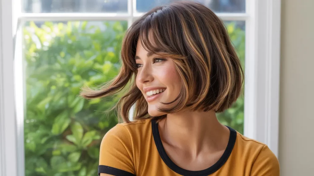 16 Ideen für Schulterlange Haare mit Pony – Trendlooks 2025